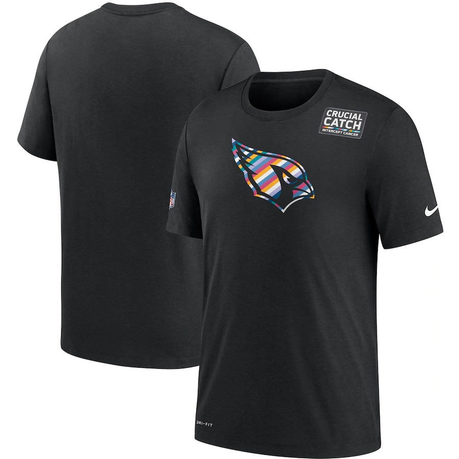 Men's Arizona Cardinals Black NFL 2020 Sideline Crucial Catch Performance T-Shirt